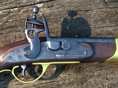 Pistol flintlock 3D model