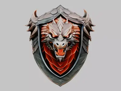 Detailed 3D model of a medieval shield Low-poly 3D model