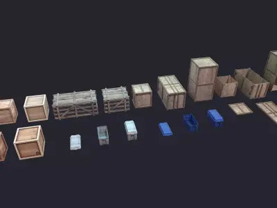 Box LowPoly Low-poly 3D model