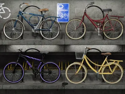 Bicycle pack Low-poly 3D model purchase