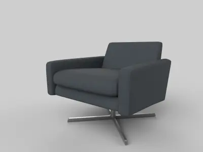 single sofa Low-poly 3D model