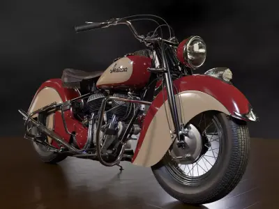 1948 Indian Chief Motorcycle 3D model