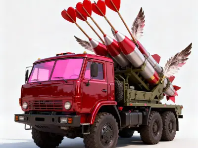 Heart-Seeker Missile Truck 3D Model Low-poly 3D model