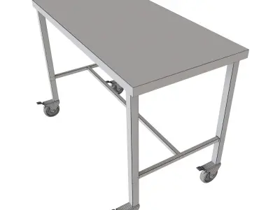 Novo metal Industrial work table high with wheels 3D model
