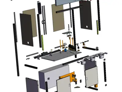 Inward handle assembly equipment 3D model