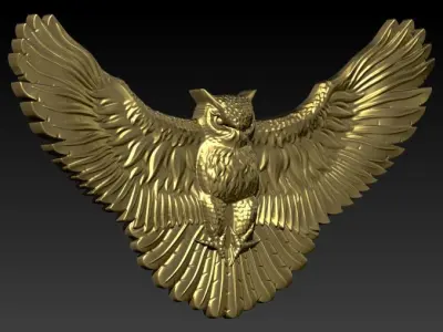 Owl Wings Pendant Necklace Charm Jewelry 3D print model