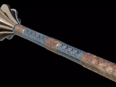 Mace001 Medieval Mace 3D Model  Game-Ready PBR Weapon Low-poly 3D model