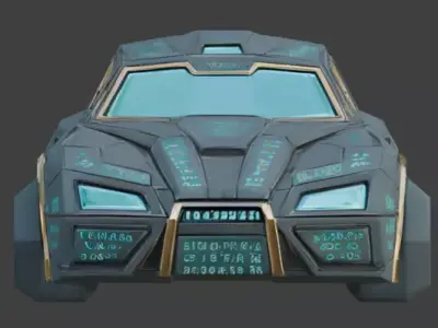Alien Monolith Sports Coupe 3D Model Low-poly 3D model