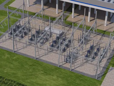 Thermal power plant - nuclear power plant - chemical plant 3D model buy