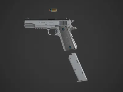 1911 gun Low-poly 3D model