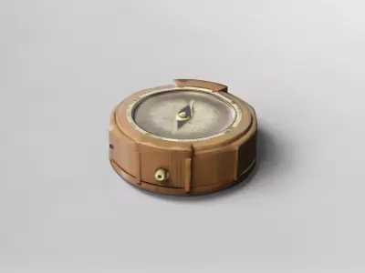 Vintage Wooden Compass 3D Model 3D model