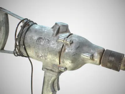 Vintage Electric Drill PBR Low-poly 3D model
