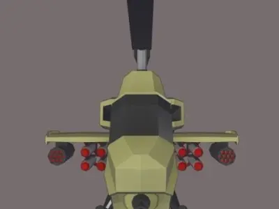 Low Poly Apache Like Helicopter Low-poly 3D model
