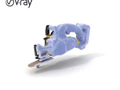 Cordless Electric Saw D Model Pack Low-poly 3D model