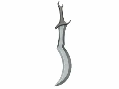 Curved sword 14 3D model