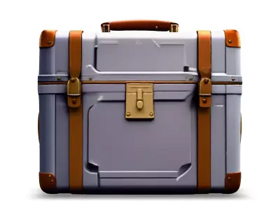 Vintage Metal Suitcase 3D Model Low-poly 3D model