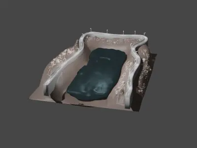  water storage facility Low-poly 3D model