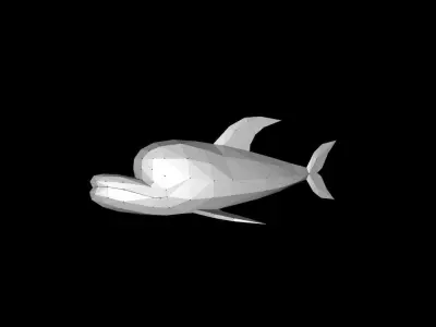Low poly Dolphin whale in polygonal style premium Low-poly 3D model