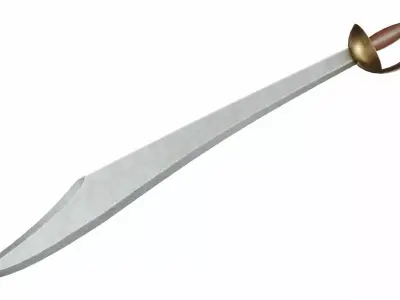 Curved sword 6 Low-poly 3D model