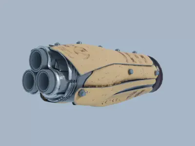 Arm Cannon Low-poly 3D model