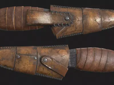 Knife in a Leather Sheath Low-poly 3D model