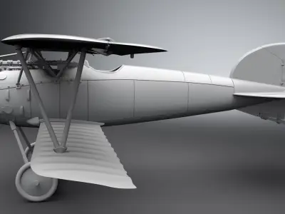Albatros D WW1 Biplane scale model  3D print model