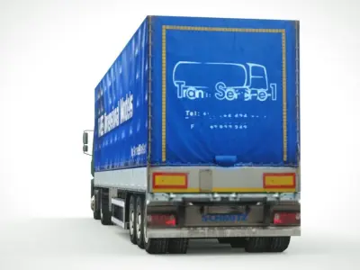 semi - truck 04 534 Low-poly 3D model