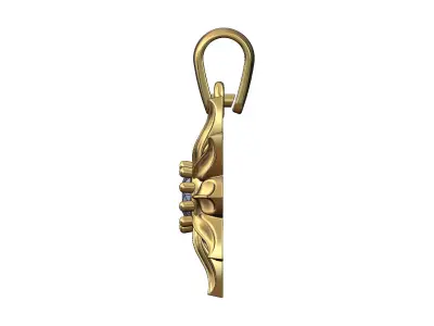 Ribbed diamond solitaire flower pendant charm 3D print model