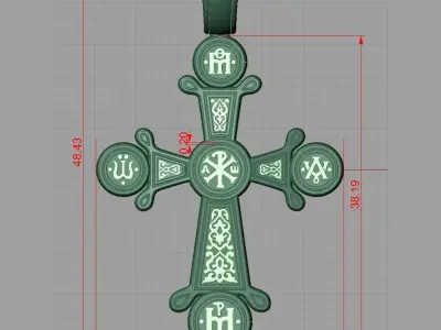 Gold Cross Chrism  3D print model