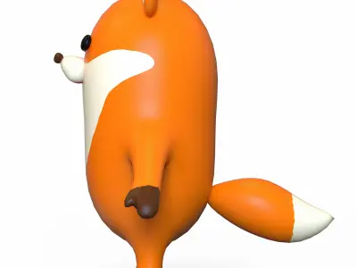 Fox Stylized Low-poly 3D model