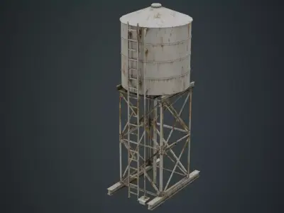 Water Tank 1B Low-poly 3D model