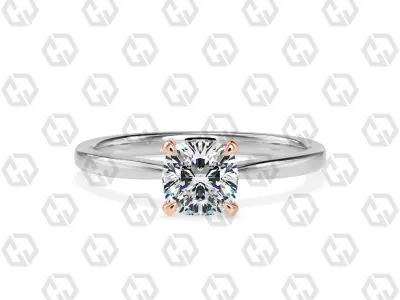 Ring 152 Cushion shape with hidden signature diamond both side 3D print model