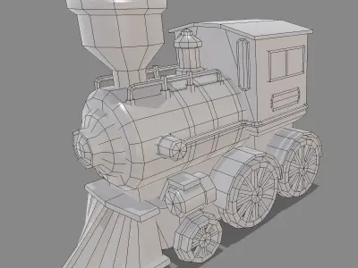 Toon Train Low-poly 3D model