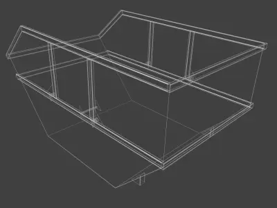 Industrial trash container Low-poly 3D model