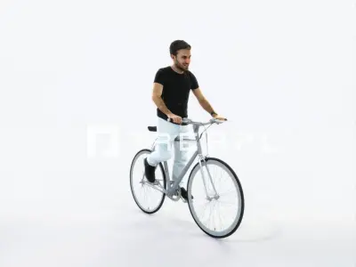 Flow 17B bicycle bike Casual Man Low-poly 3D model