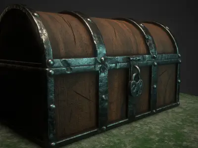 Old Chest Low-poly 3D model
