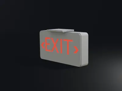 Exit sign Board Low-poly 3D model