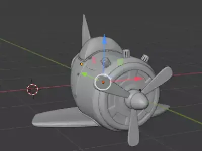 plane with propellers Low-poly 3D model