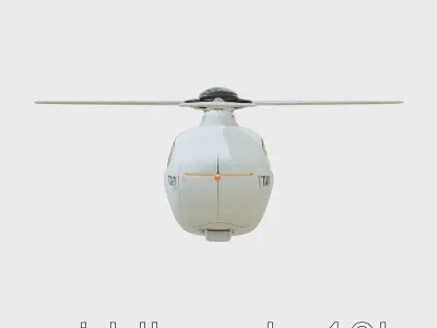 Futuristic Flying Taxi Helicopter Design Low-poly 3D model