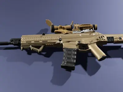 scarl gun Low-poly 3D model