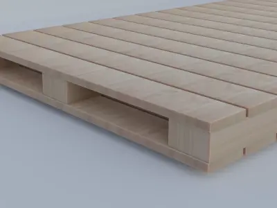 industrial  wooden board Low-poly 3D model