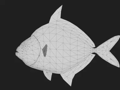 Butterflyfish Low-poly 3D model order