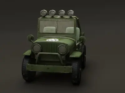 Jeep Cartoon  Low-poly 3D model