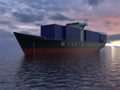 Container ship  Free 3D model