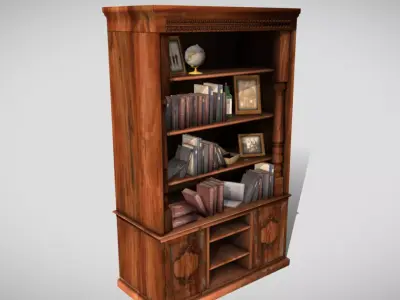 Bookshelf Free low-poly 3D model