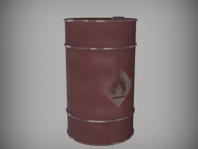 Abandoned Oil Drum rusted Low-poly 3D model