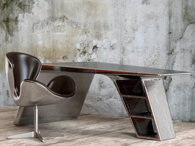 Chair and Writing Table Aviator 3D model