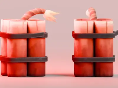 Low poly - Stylized Game Items  - Dynamite Low-poly 3D model