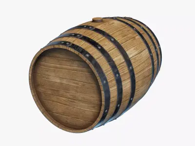 Wooden Barrel 01 3D model