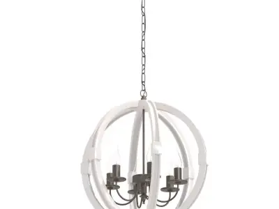 Custom made globe chandelier 6 light 3D model